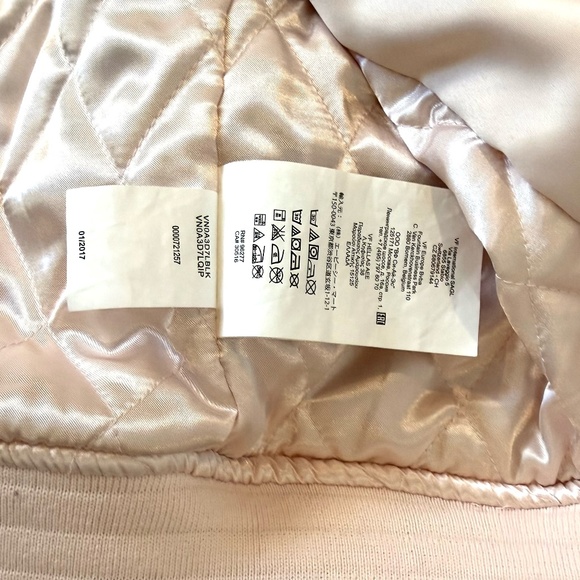 VTG Vans California Satin BomberJacket Tiger Floral Embroidery‎ Pink Womans SZ S - Picture 16 of 16